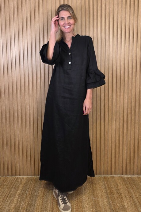 Vestido Flamenco Lino Negro