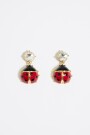 PENDIENTES CRISTAL Y MARIQUITA Rojo