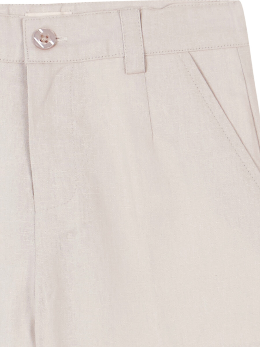 Pantalon Corto De Lino Piedra