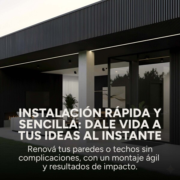 Revestimiento Wpc Simil Madera Wall Panel Lambrin 2.90x16.7 Color Negro