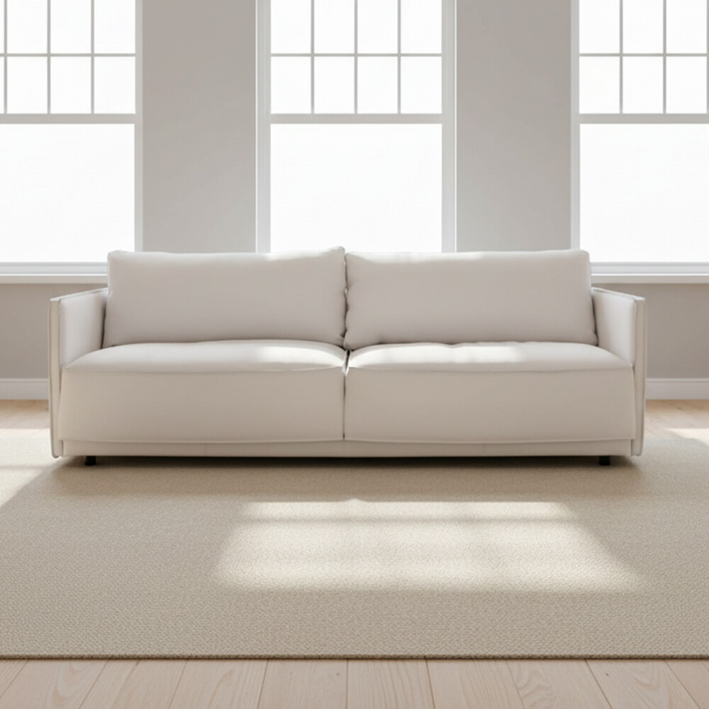 SILLÓN CUERO-100-NATURAL BLANCO ROMEO