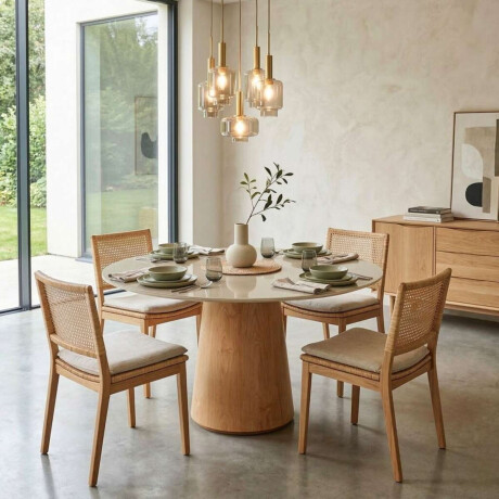 Mesa Desayunador Bistrio Li­nea Manhattan Vidrio - Blanco/Marron