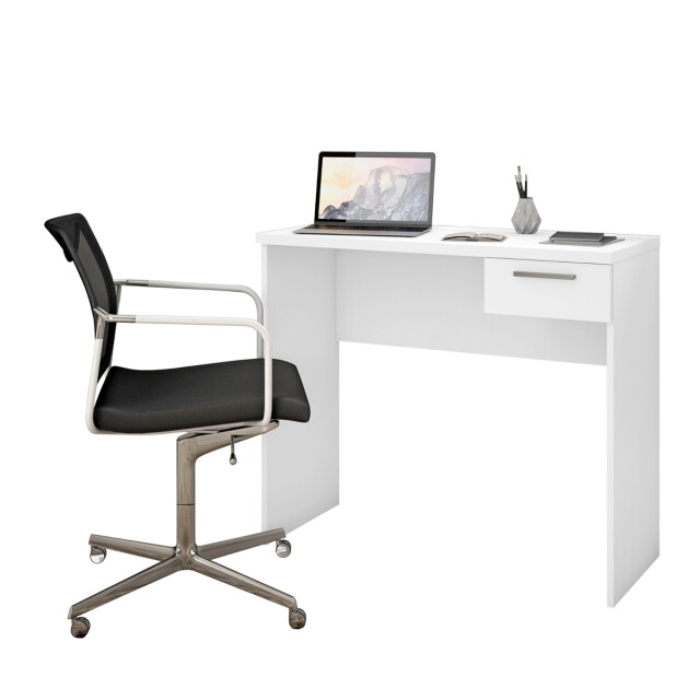 ESCRITORIO MESA PARA PC LAPTOP COMPUTADORA 1 CAJÓN BLANCO