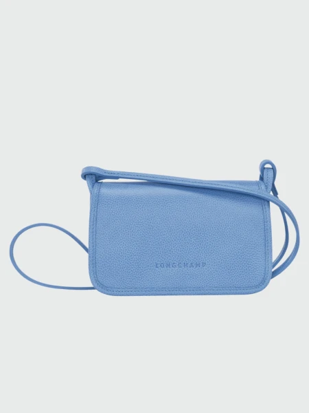 Longchamp -Cartera pequeña con solapa, Le Foulonné Celeste