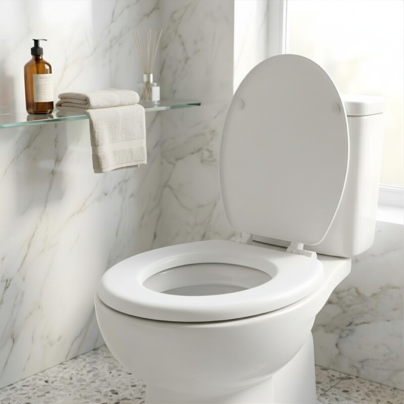 Asiento De Inodoro Acolchonado Universal BLANCO