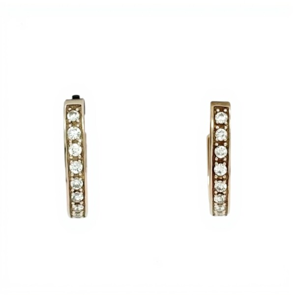 Caravanas Aros Zirconia y oro - Oro bajo - Zirconia- CA8150 conpiedra