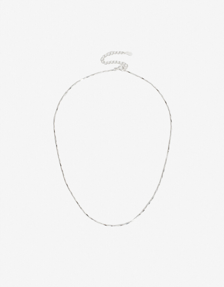 Collares Cortos Metal Cadena Torzada Plata 925 - Plateado