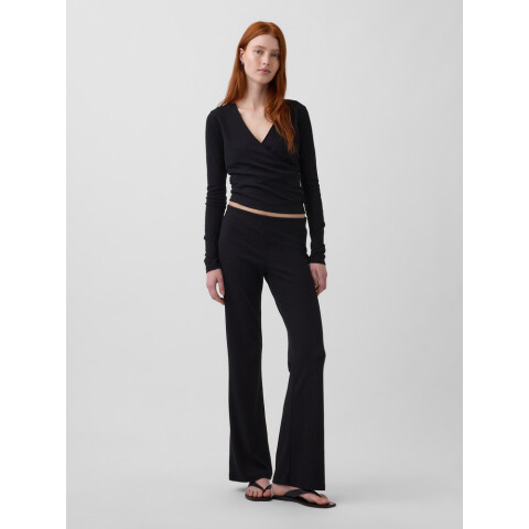 MOD WIDE RIB FLARE PANT BLACK