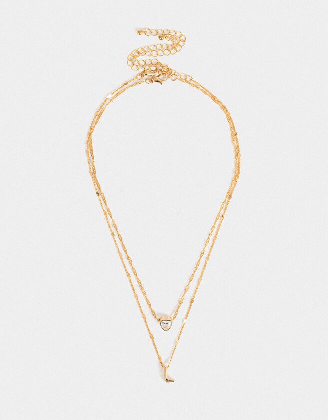 Collares Cortos Con cubic zirconia Collar Corto Cubic Inicial "l" - Dorado