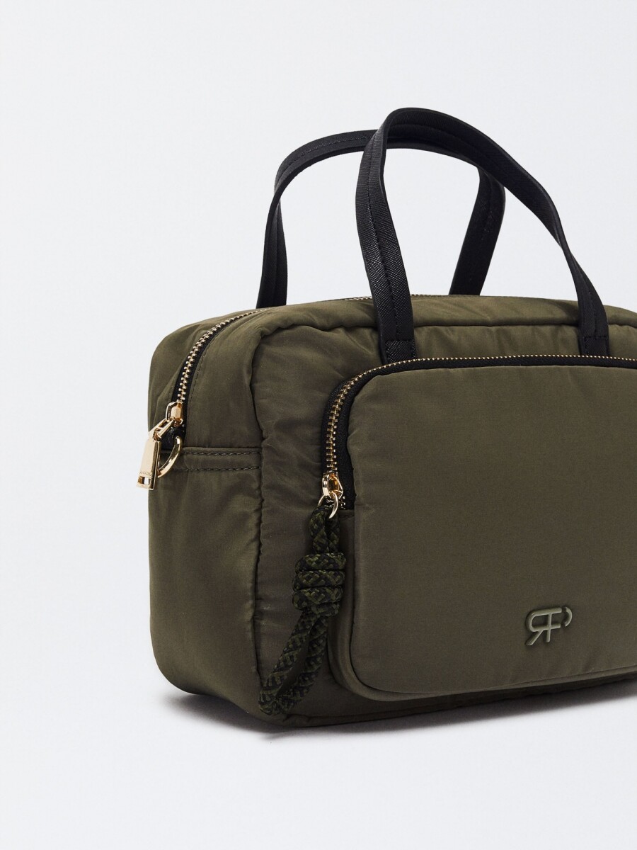 Bolso Tote De Nylon caqui