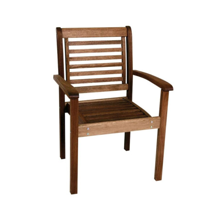 Silla Apilable con Brazos Milano Nogueira