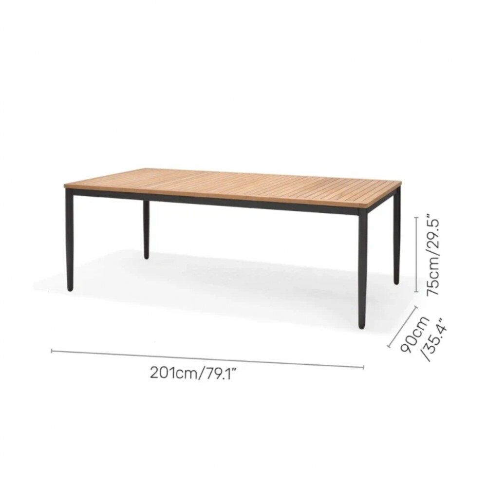 Mesa Aluminio y Teca - Topacio 201x90cm Mesa Aluminio y Teca - Topacio 201x90cm