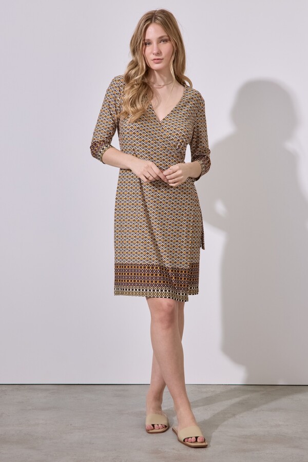 Vestido Cruzado Printed MULTI/VERDE