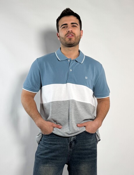 Remera polo pique combinada Costa Piedra