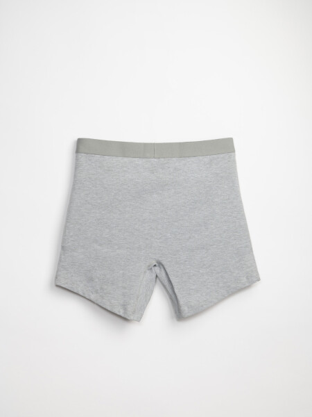 BOXER LARGO ALGODON LISO Gris Melange