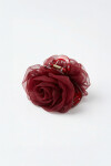 Broche flor tul rojo