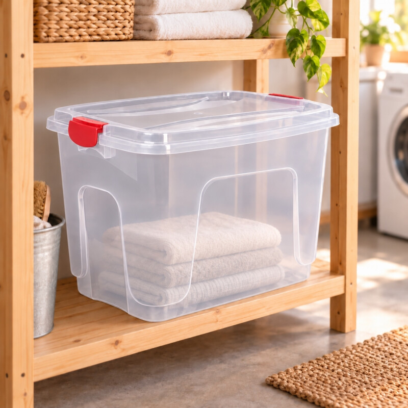 Set x3 Caja organizadora 65 lts TRANSPARENTE