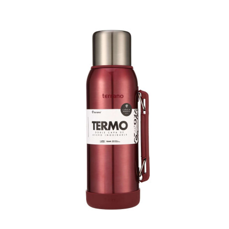Termo Slim 750Ml. Con Base Silicona Rojo Metalizado