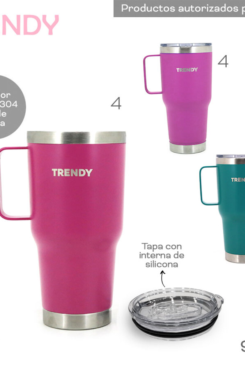 Vaso térmico doble capa de acero 900ML Violeta