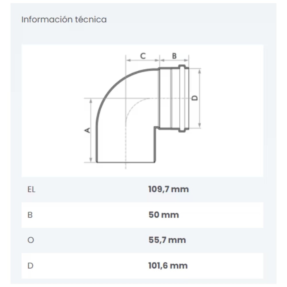 Codo 90 MH 100 Fortlev Codo 90 Mh 100 Fortlev