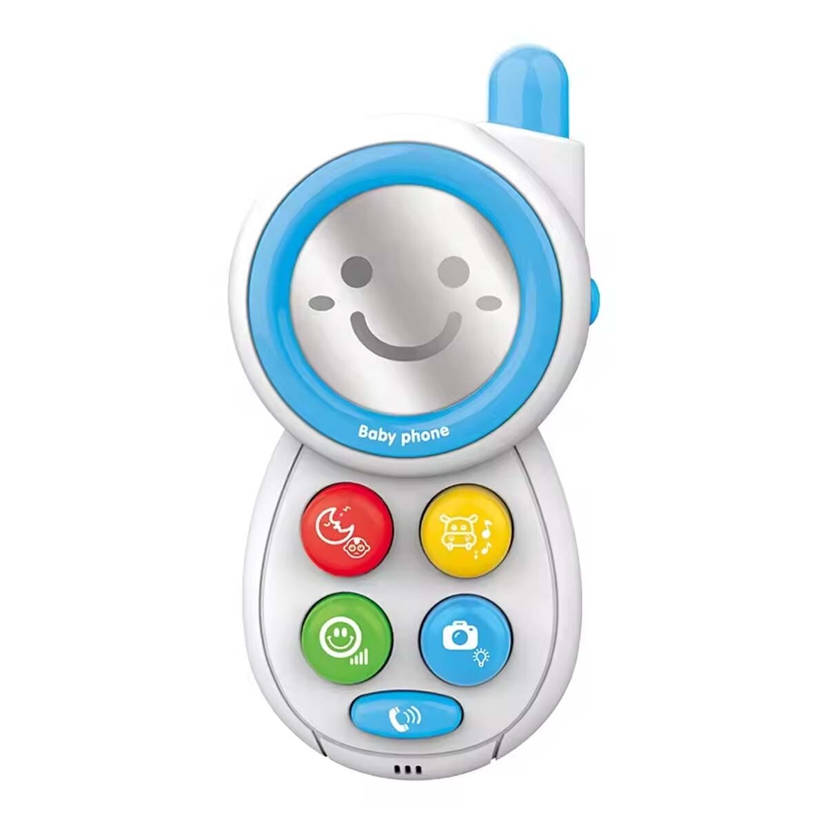 Celular Teléfono Musical Didáctico Sonidos Luz Bebé Huanger - Azul 