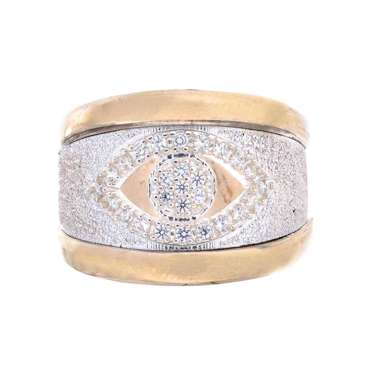 Anillo de Plata y Double OJO TURCO con circonias 