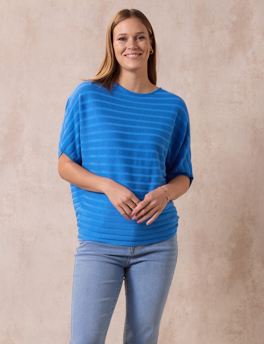 Buzo Dolman Acanalado - Azul 