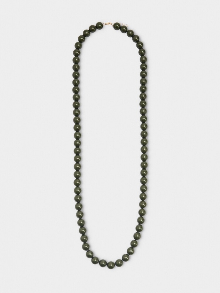 Collar Largo Con Cuentas verde