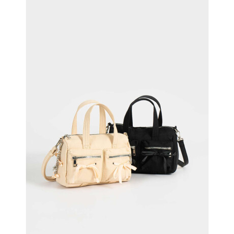 Cartera City Con Moños Blanco Crudo