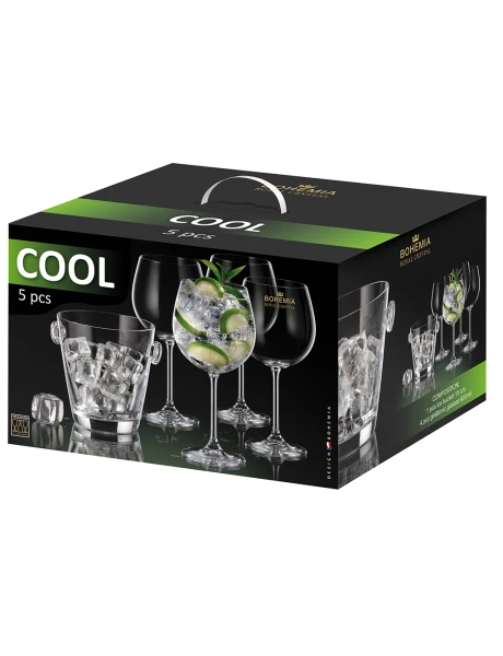 COOL SET 5PCS: HIELERA 14CM + 4xCOPA 620ML GIN TONIC COOL SET 5PCS: HIELERA 14CM + 4xCOPA 620ML GIN TONIC