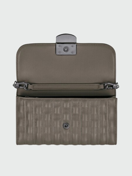 Longchamp -Sobre de cuero con solapa, Brioche Gris