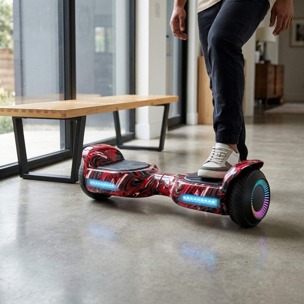 Patineta Skate Electrica Gyroor Balance Hoverboard Bt - Color Variante Rojo 