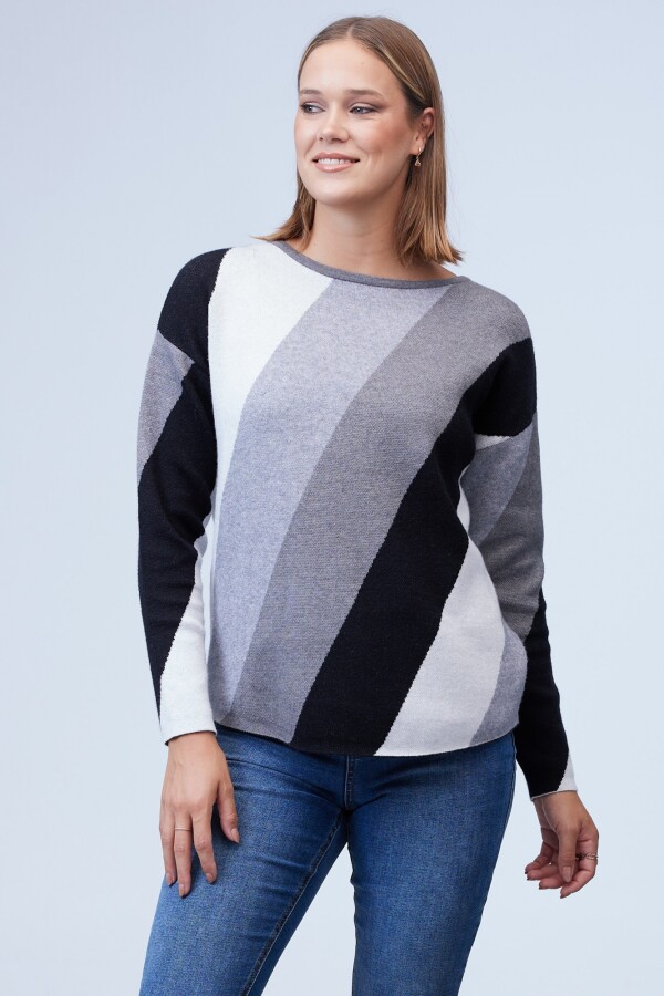 Buzo Dolman Colorblock MULTI/GRIS