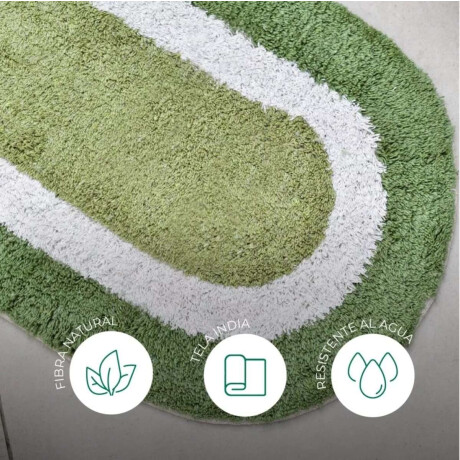 Alfombra Baño Ovalada 100% Algodón 40x60 Verde