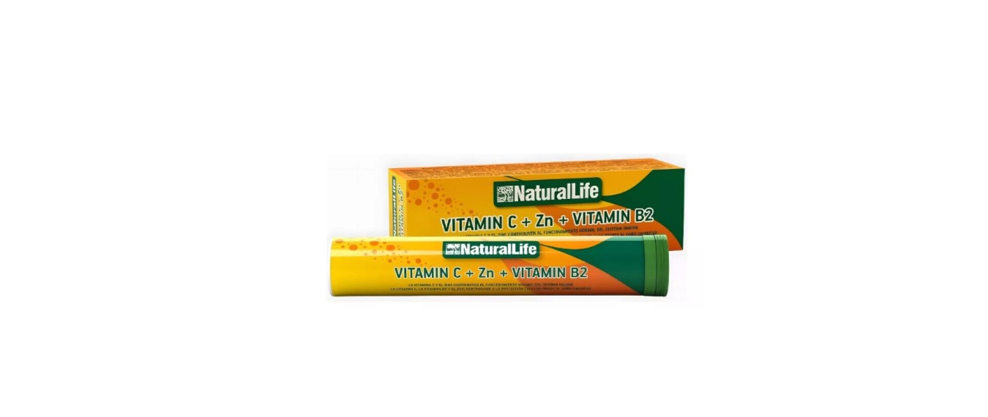 Vitamina C + Zinc + B2 X 20 Tabletas efervecentes Natural Life 
