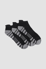 Pack x3 medias cortas con diseño deportivo Negro