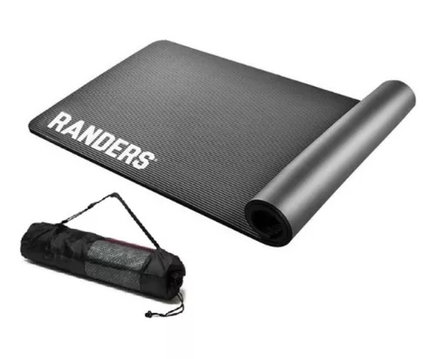 Alfombra de yoga pilates 10mm con funda protectora Randers - Negro 