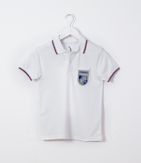 Remera Polo manga corta The Anglo School Blanco