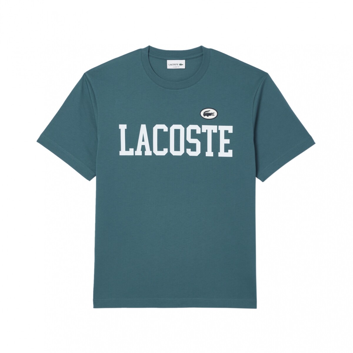 REMERA CON ESTAMPA DE LACOSTE EN CONTRASTE - BLUE 