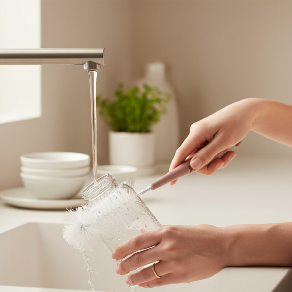 Cepillo limpia biberon LORELLI rosado