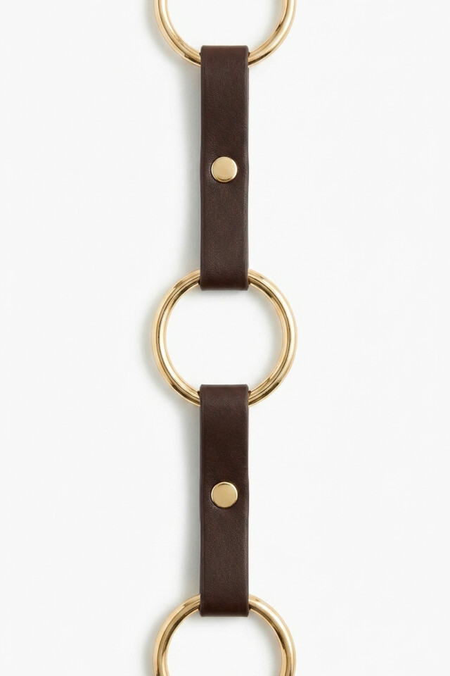 Cinturón aros metálicos chocolate