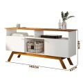 RACK PARA TV 60" AMSTERDAM - OFF WHITE/MADERA RACK PARA TV 60" AMSTERDAM - OFF WHITE/MADERA