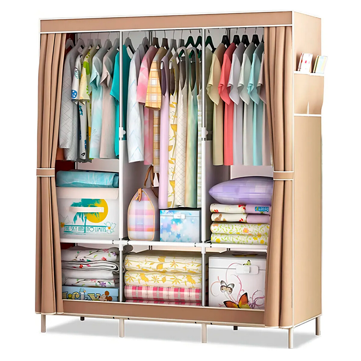 Organizador Ropero De Tela Multiuso - ROPERO DE TELA PLEGABLE GY-130 MARRON 