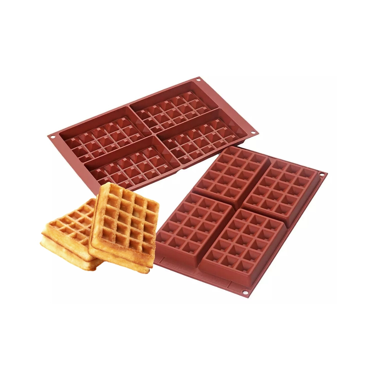 Molde de Waffle de Silicona 4 Cavidades 