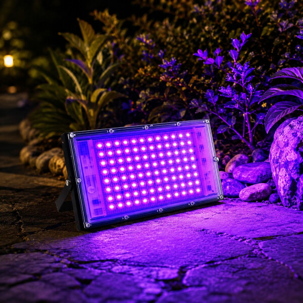 Foco Led Reflector Exterior Interior Luz Uv 50w Ip66 220 V ® Variante Color Negro