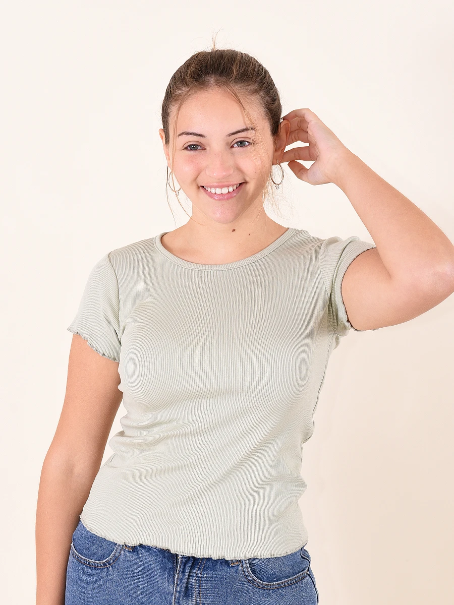 REMERA BASICA LOLA - VERDE AQUA 