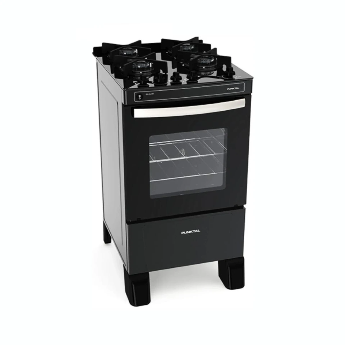 Cocina PUNKTAL Agile Glass GL4B A Gas Cuatro Hornallas Capacidad 50Lt 
