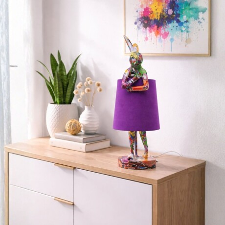 LUMINARIA DE MESA RABBIT GRAFFITI Púrpura - -