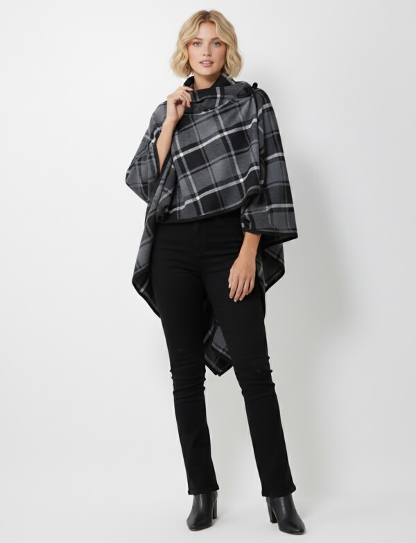 Ruana Cuadros NEGRO/GRIS