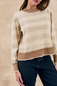 Sweater Rayado Beige Melange